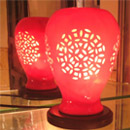 “中国红-花瓶”陶瓷保健盐灯